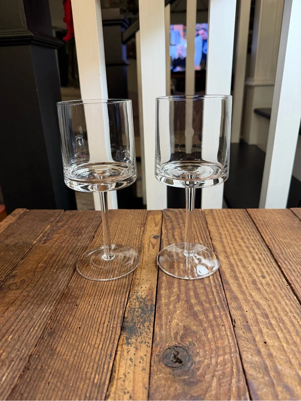 Pair of Stunning Modern White Wine Goblets